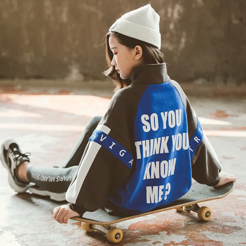 

Warm Pullover Sweatshirt For Girls 8 To 12 Years Winter Thicken Fleece Children Sweatshirt Teenage Sports Girls Clothing/clothes