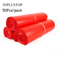 14 wires thicken courier bags 50pcs pack waterproof clothing mailing bags red color pe envelope self adhesive seal plastic pouch