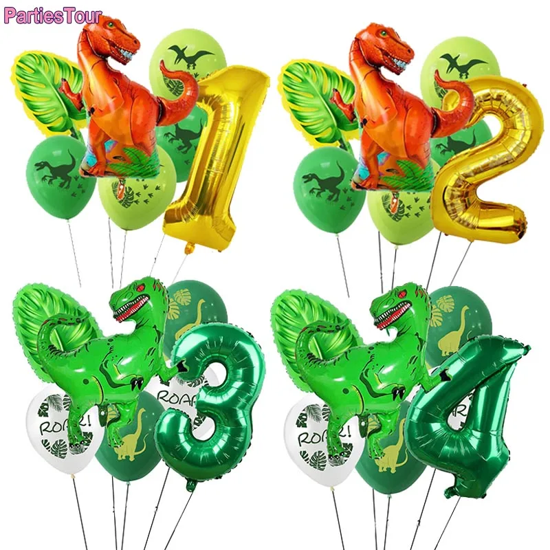 

13pcs Dinosaur Party Balloons Dinosaur Theme Kids Party 32inch Foil Number Balloons Jungle Birthday Party Decorations Globos