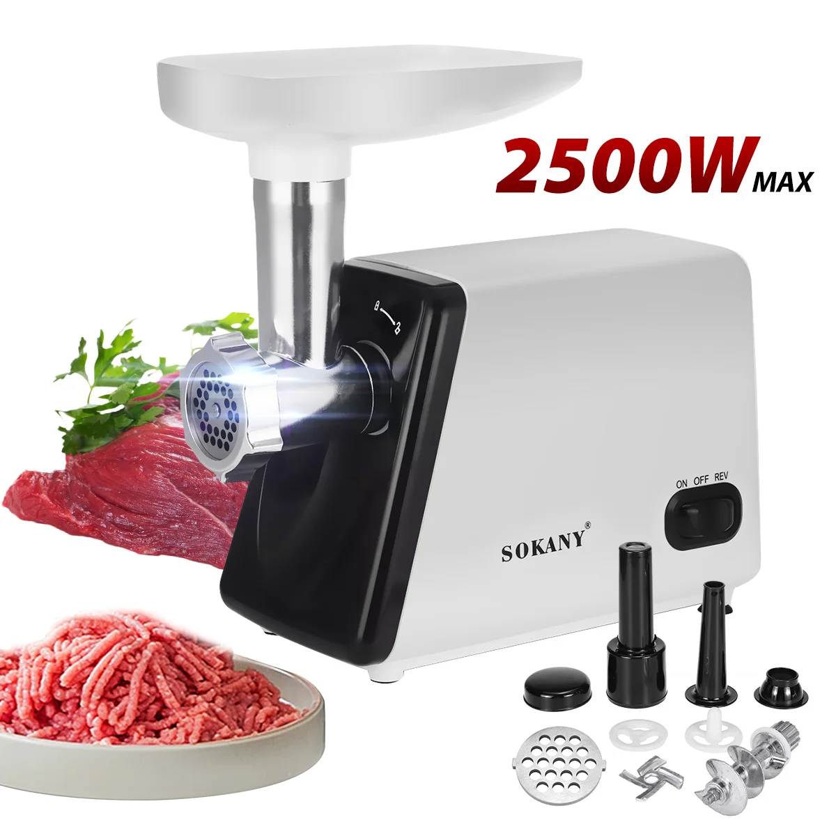 

2500W Electric Meat Grinders Heavy Duty Food Processor kitchen Sausage Stuffer Meat Mincer chopper With Stainless Steel tools