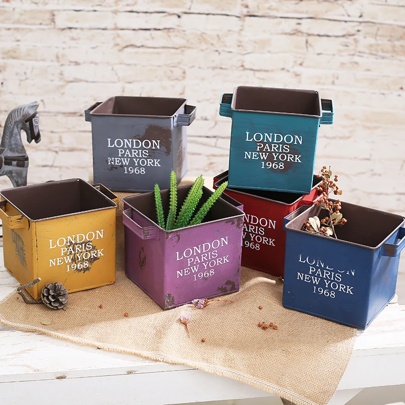 Скандинавский пасторальный Стиль металлическая ваза кашпо для искусственных