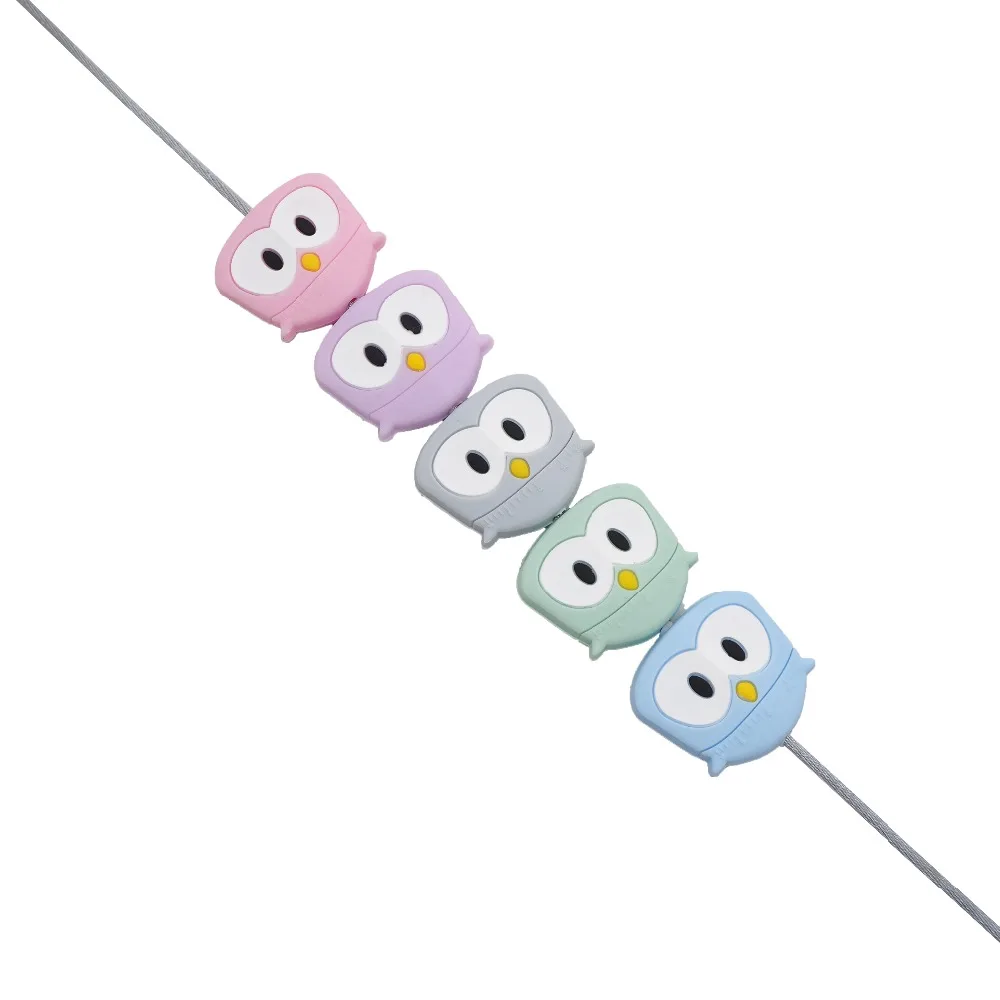 Chenkai-Mini cuentas de silicona para beb&eacute;, cuentas de dentici&oacute;n de b&uacute;ho, BAP gratis para bricolaje, chupete, regalos de enfermera, 5 uds.-2