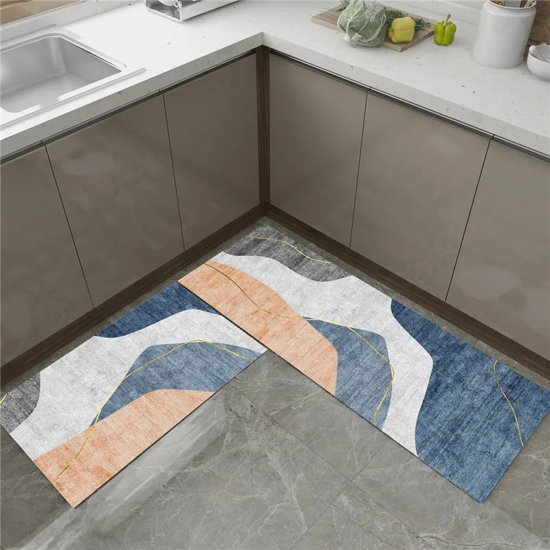Simple Fashion Style Long Kitchen Mat Set Entrance Valcony Anti-Skid Bathroom Rug Home Decor Water Absorbent Floor Carpet