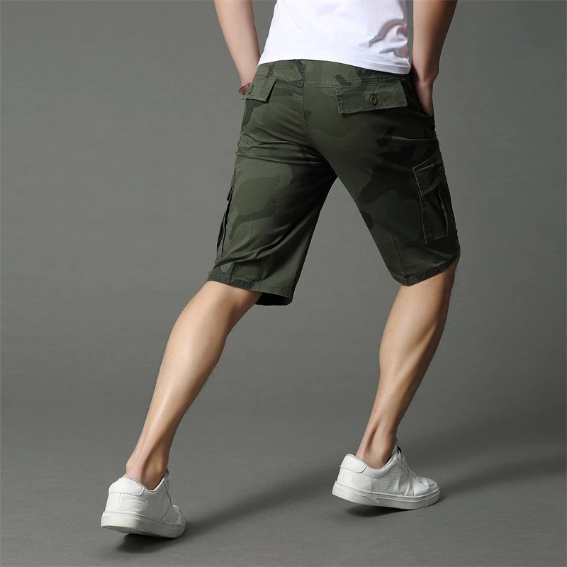 Шорты-карго мужские модные летние хлопковые камуфляжные короткие брюки
