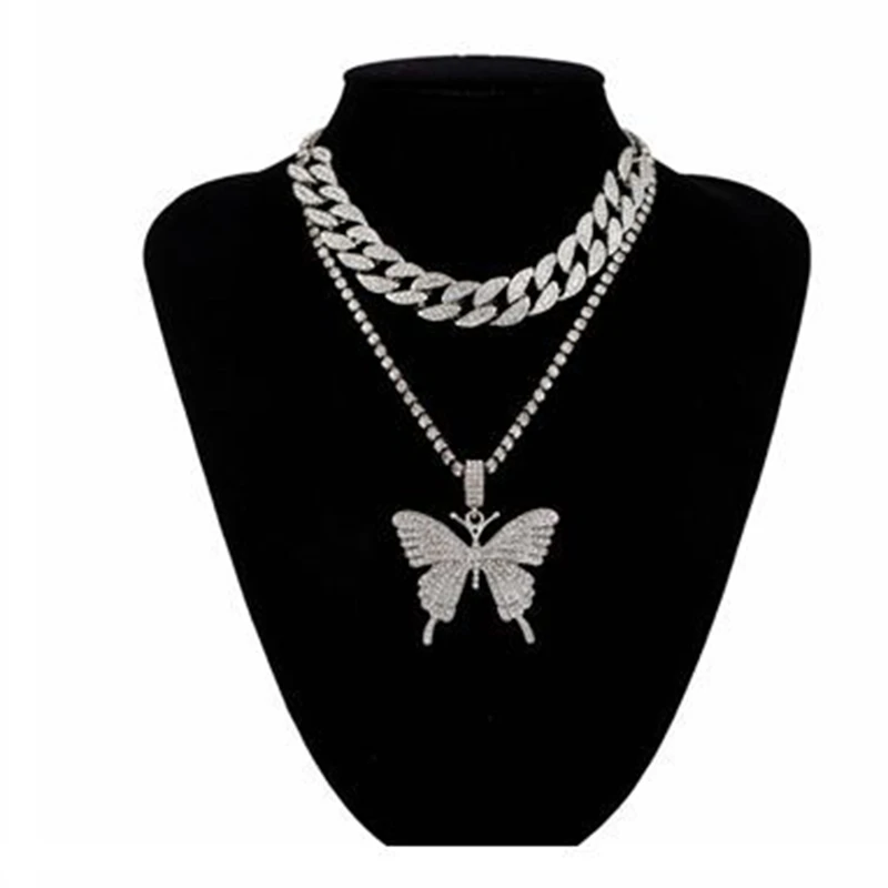 Necklace Pendant Cuban Link Chain Choker Women Girls Chains Luxury Bling Hip Hop Jewelry | Украшения и аксессуары