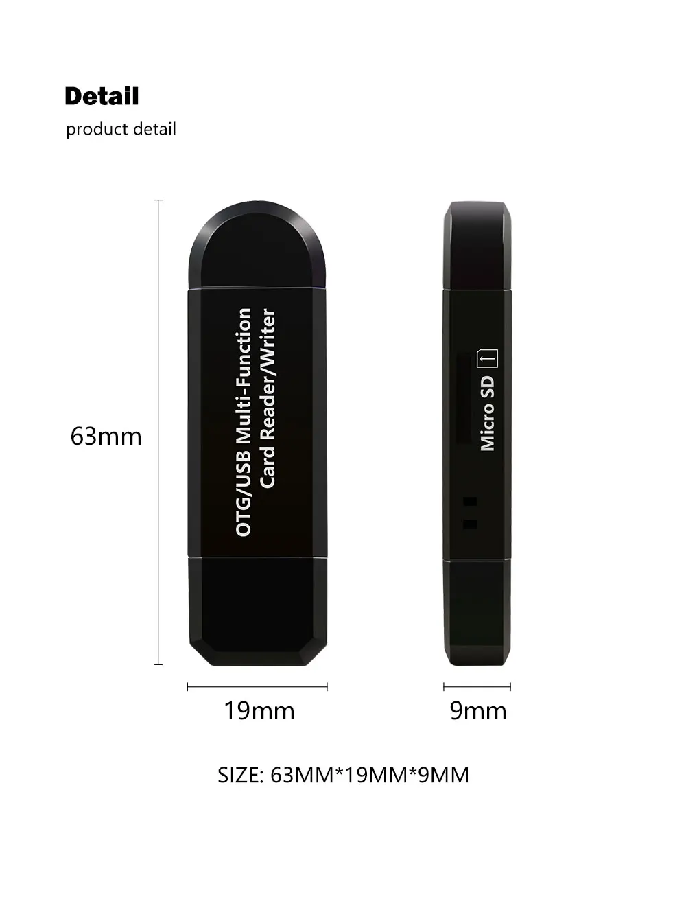 2 In 1 USB OTG Card Reader Flash Drive High-speed USB2.0 Universal OTG TF/SD Card for Android phone Computer Extension Headers