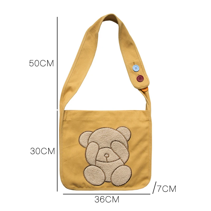 Youda/женская сумка на плечо с вышивкой милого медведя большая вместительность