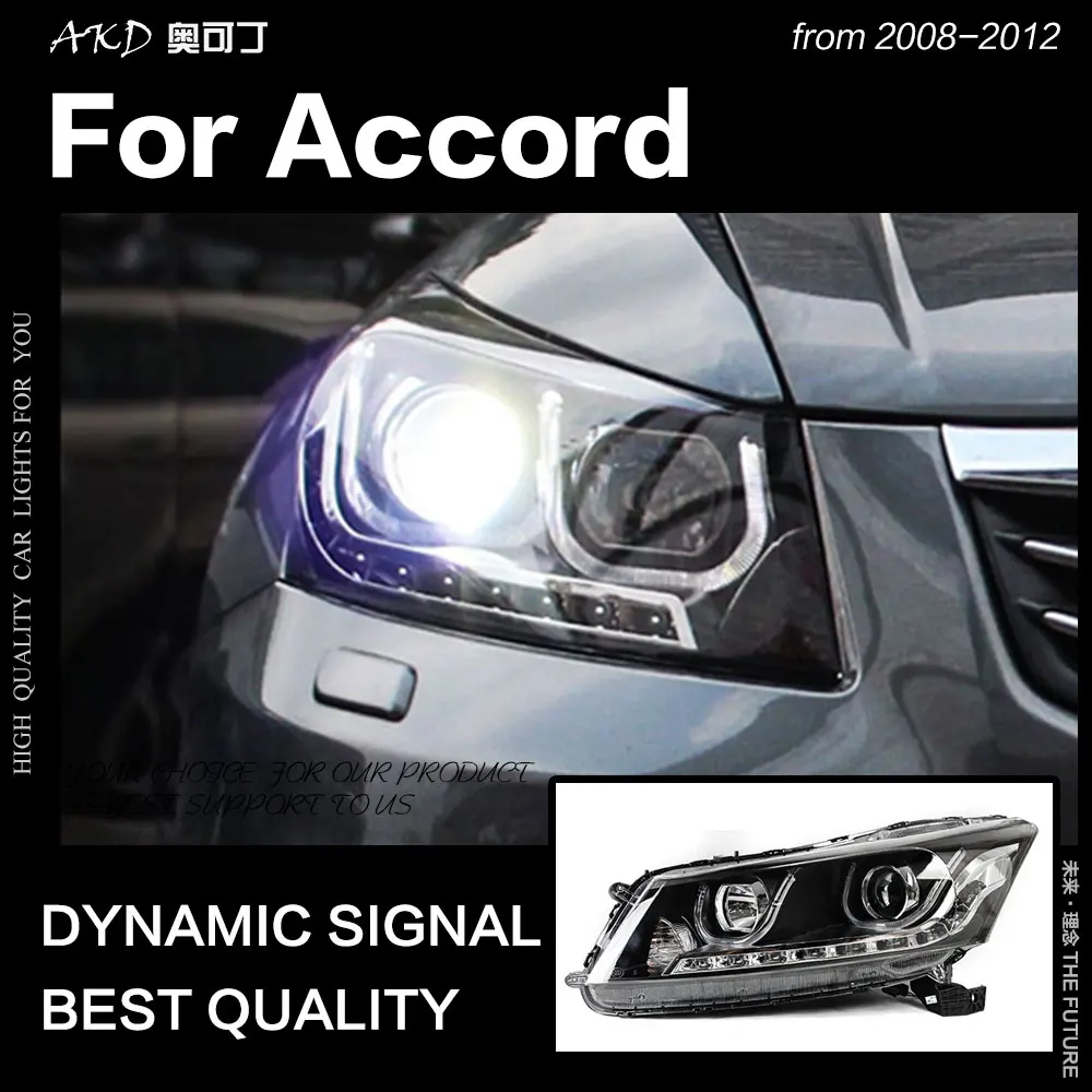 

AKD Car Styling for Accord LED Headlight 2008-2012 LED DRL Hid Head Lamp Angel Eye Bi Xenon Accessories