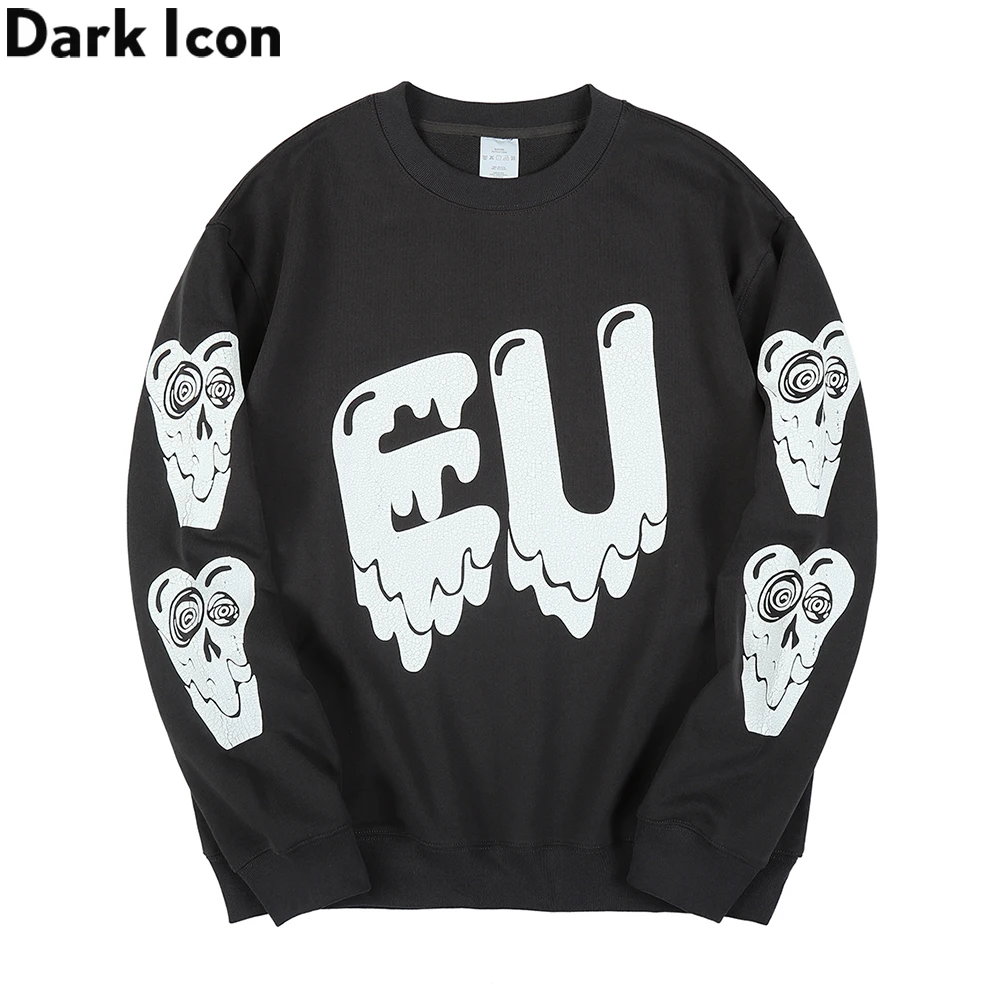 

Dark Icon Printing Oversized Men's Sweatshirts Hiphop Sweatshirts Man Cotton