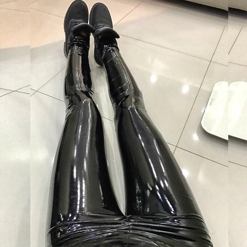 

Women Ladies Polyurethane Slim Trousers Leggings Casual Long Pants Sexy Women Elastic ShapingTights Slim Push Up Trousers Female