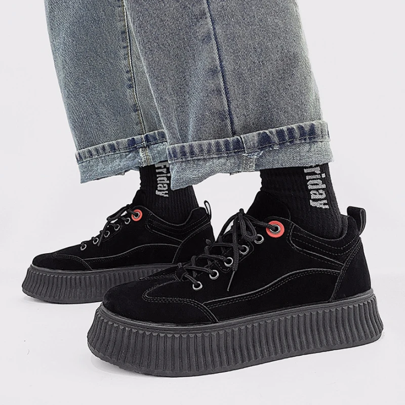 

Thick bottom High top Casual Shoes for Men Khaki Outdoor Sport Sneaker for Male Size 39-44 Light Weight Anti-Slippery Shoes