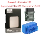 Super Mini ELM327 Bluetooth V1.5 OBD2 автомобильный диагностический инструмент ELM 327 Bluetooth Автомобильный сканер для AndroidIOS