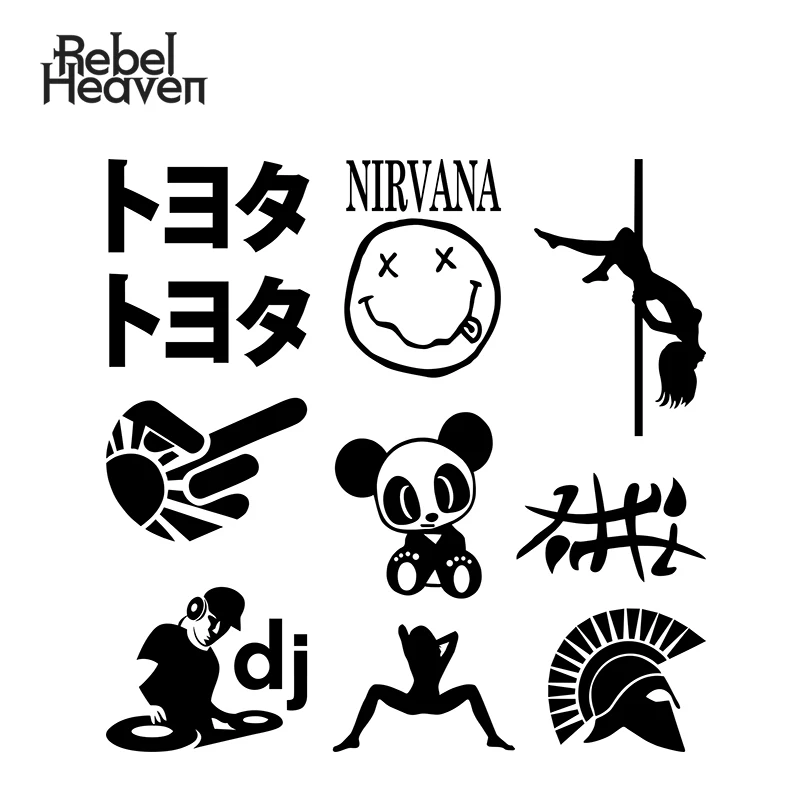 Rebel Heaven автомобильный Стайлинг забавная наклейка для автомобиля JDM панда DJ 1 набор