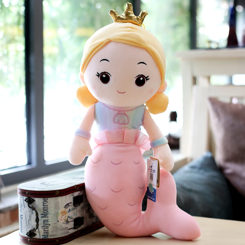 Light pink Новая Милая Корона Русалочка плюшевая игрушка кукла детская игрушка девочка подарок на день рождения Домашнее украшение - Цвет: Light pink