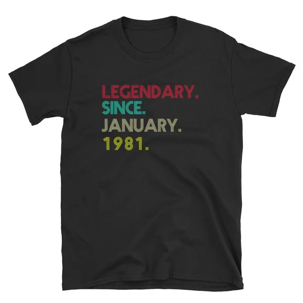 Легендарная Ретро футболка на день рождения с января 1981 года