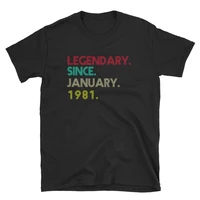 birthday retro legendary since january 1981 t shirt