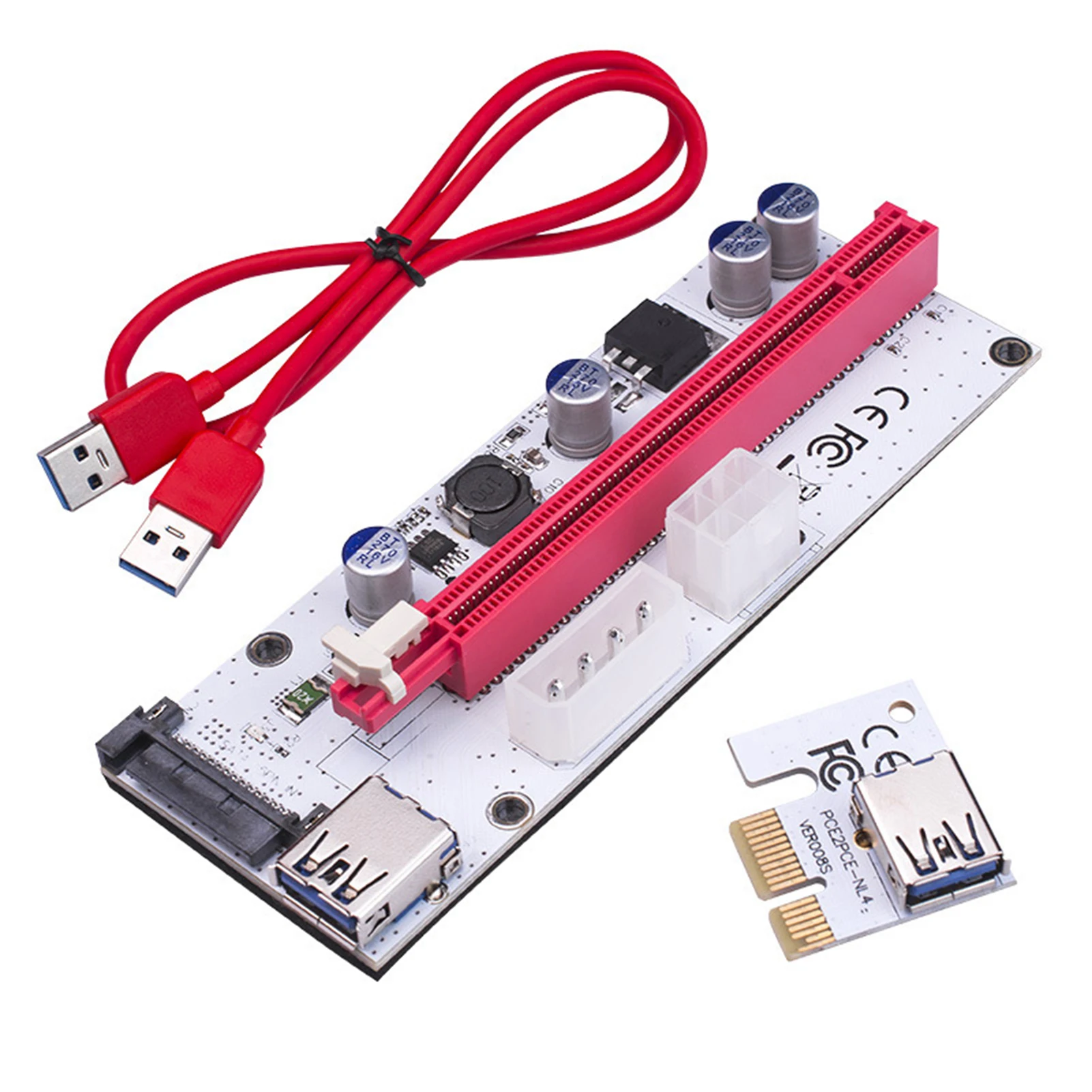 PCI-E PCI Express Riser Card 1x to 16x USB 3.0 Data Cable Adapter Cables SATA 4Pin IDE Molex 6 pin for Bitcoin Mining DJA88 on - Переходник PCI-E PCI Express Riser Card 1x на 16x USB 3.0 с кабелем для передачи данных, адаптер кабелей SATA 4Pin IDE Molex 6
