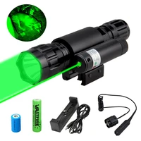 tactical weapon light green dot scope sight mount hunting picatinny rifle scope barrel pressure switch 18650 cr2 charger set