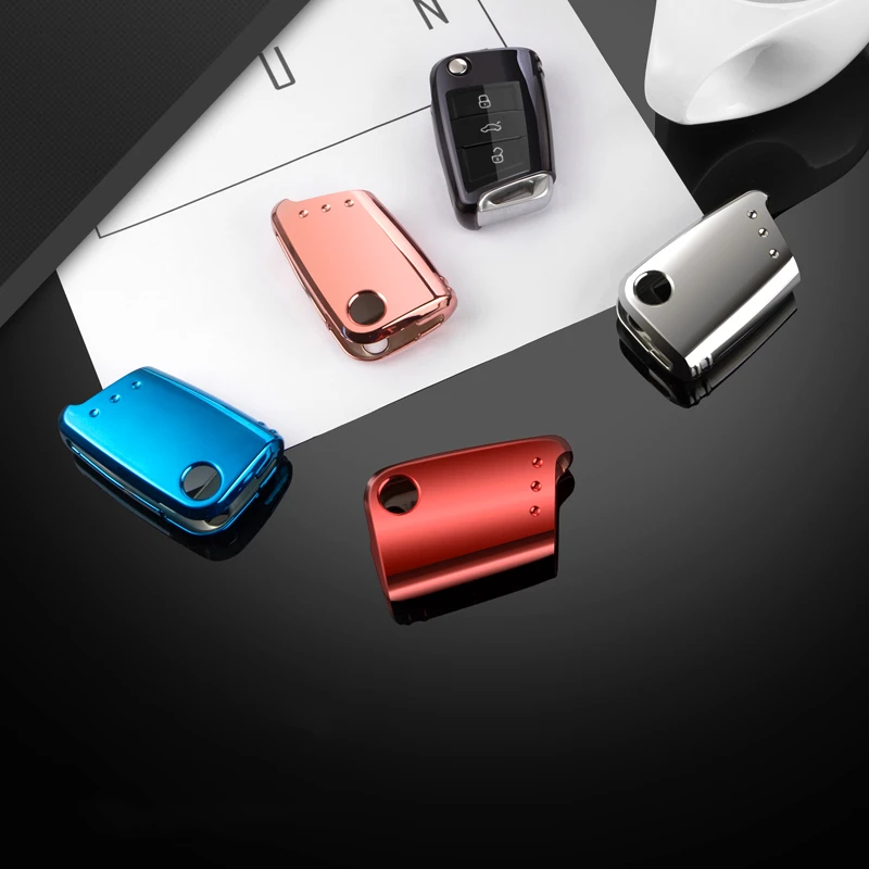 Модный Полный Чехол новый мягкий ТПУ чехол для ключей автомобиля защитный Volkswagen