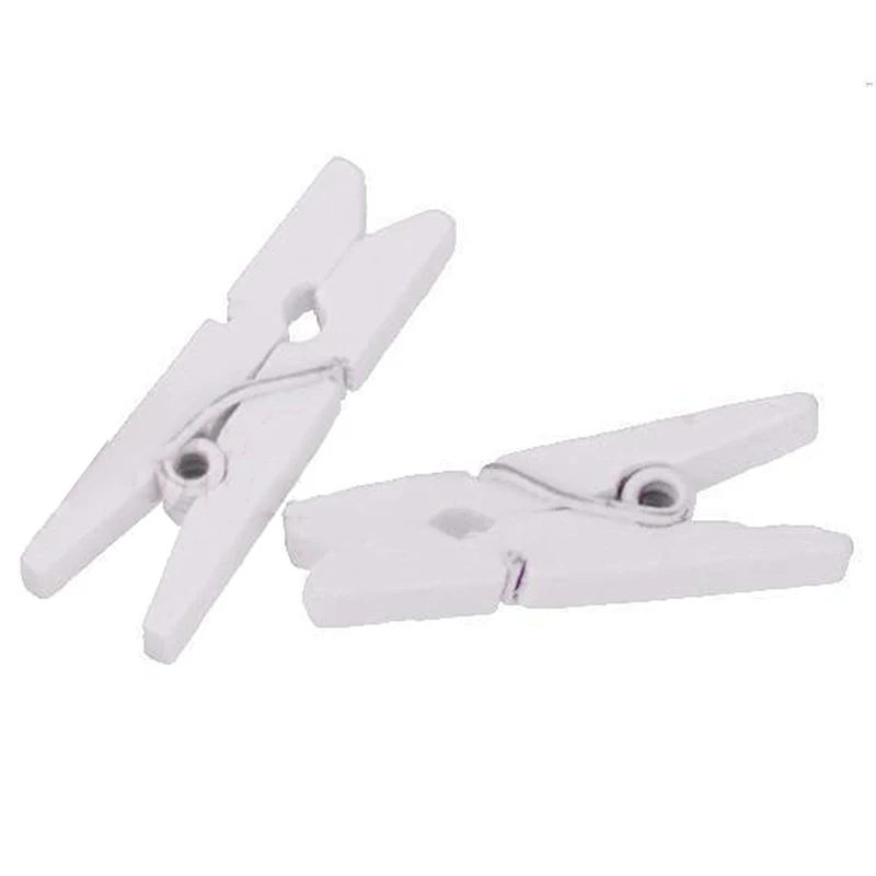 50 шт./компл. небольшие белые натуральные деревянные зажимы 25 мм для Diy зажим