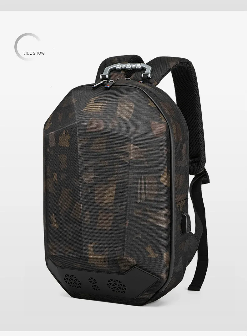 Fashion Man Backpack 15.6 Inch Laptop USB Charging Bluetooth Speaker Male Bags Recharging Multi-layer Space Travel Anti-thief
