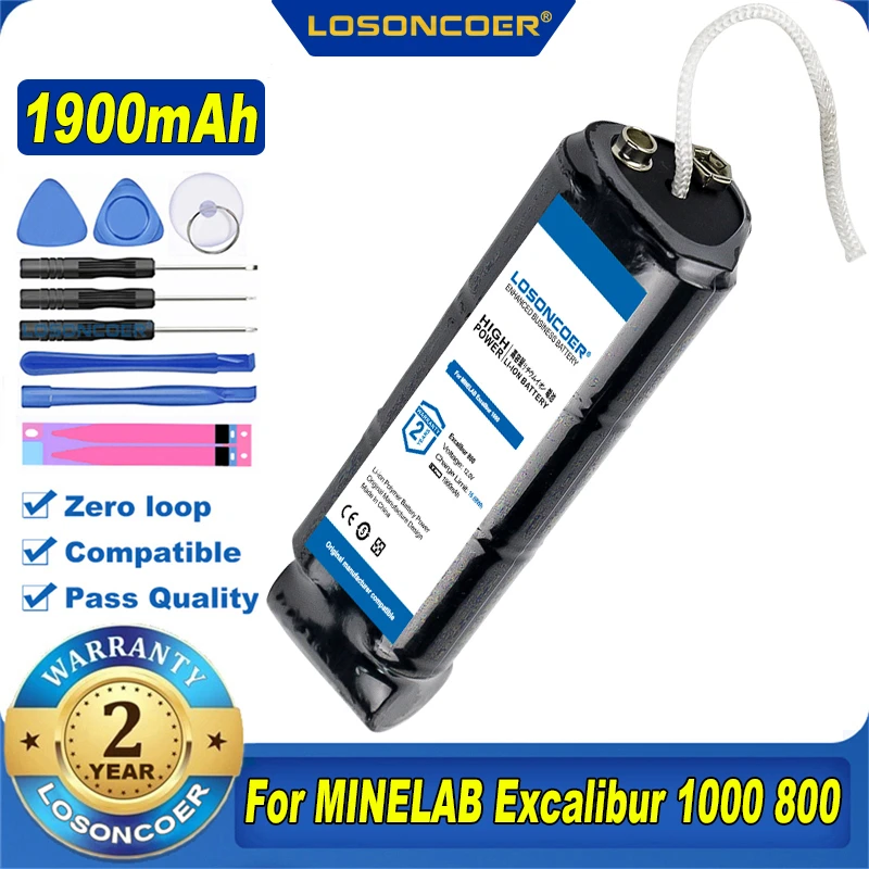 Аккумулятор 1900 мАч для металлоискателя MINELAB Excalibur 1000 800 II PODS батареи обследования