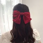 Модные заколки для волос с бантом, Женская однотонная большая модная женская заколка для волос, милая лента с бантом, женские аксессуары для волос