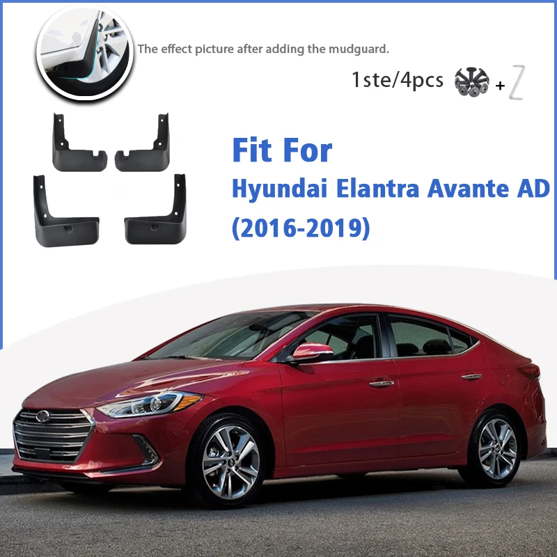 

Mudflaps For Hyundai Elantra Avante AD 2016-2019 Front Rear 4pcs Mud Flap Mudguards car Accessories slyline Mud Flap