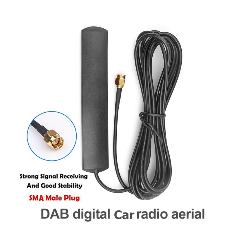 SMA DAB Antenna Air Amplifier 3M Cable LTE 3G 4G GSM Internal Connection ROSCA Adaptor 900/1800/2100 MHZ 3DBI 3-5V | Автомобили и