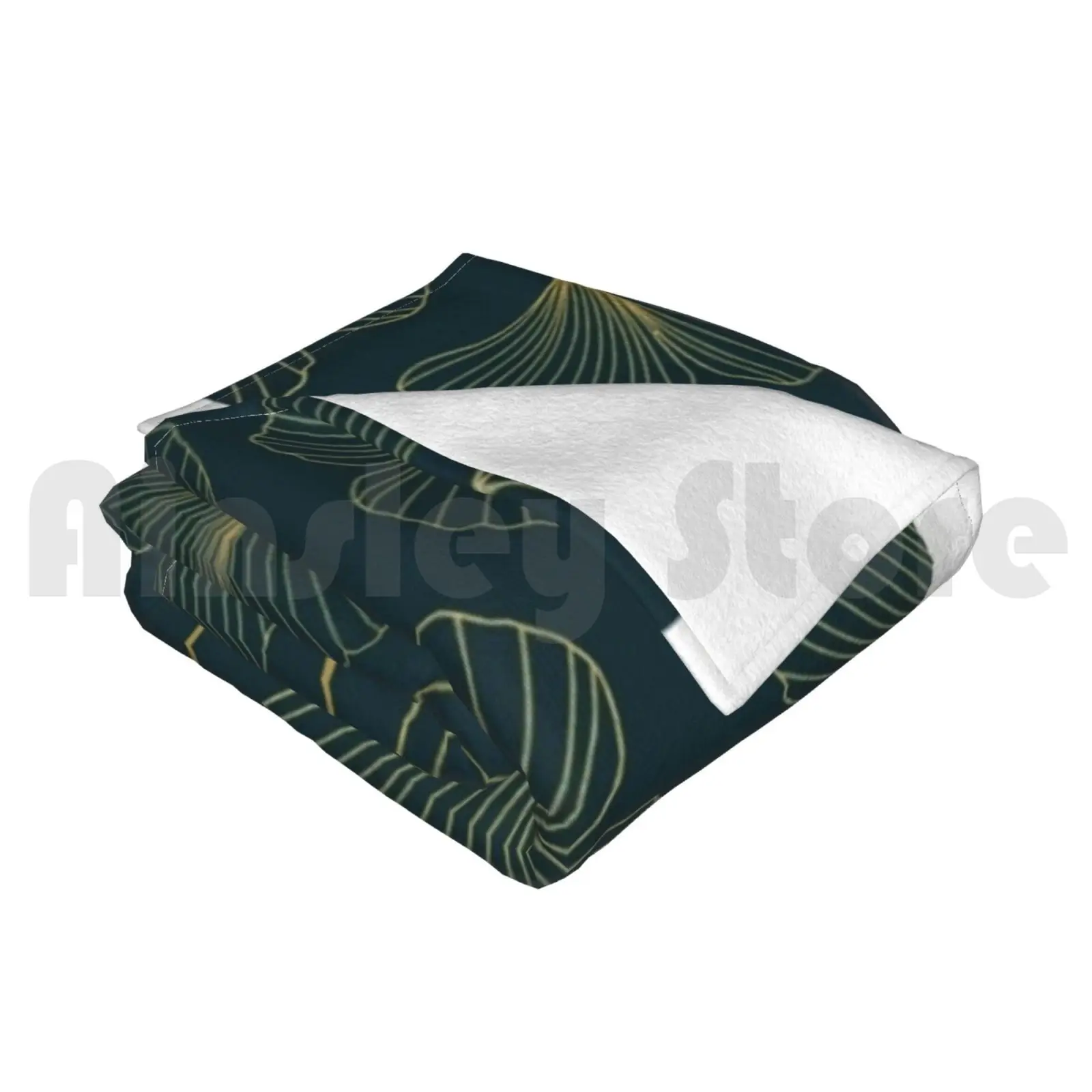 Одеяло с листьями гинкго из золотой фольги модное Золотое одеяло на заказ 1163