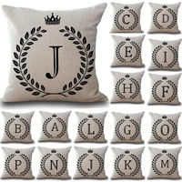 26 letters cushion cover black and white english alphabet throw pillow case home decoration sofa decor decorative pillowcase