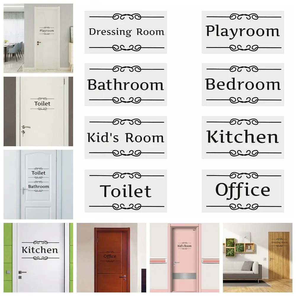 

Diy Office Bedroom Playroom Vinyl Wall Art Toilet Sign Decals Entrance Sign Door Stickers Kitchen Bathroom Bedroom Playroom Home