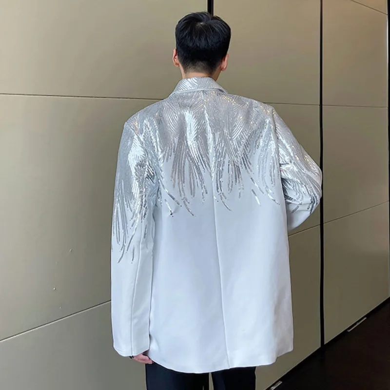 Мужской блейзер с вышивкой и блестками DIMI повседневный весенний пиджак большого