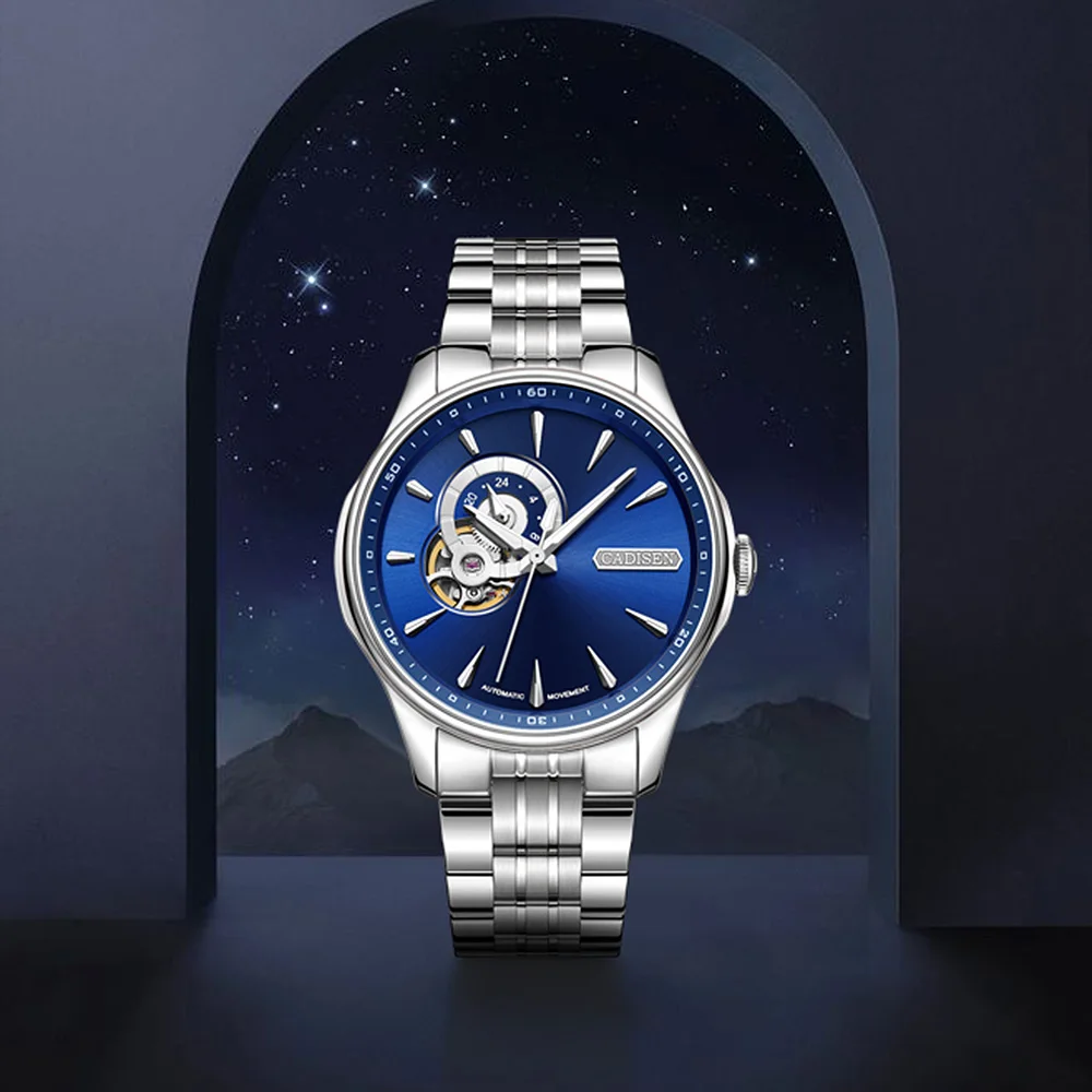 Часы-скелетоны мужские механические автоматические водонепроницаемые |