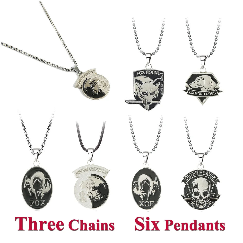 

Metal Gear Solid 5 V Necklace Outer Heaven Fox Hound Diamond Dogs Game Alloy For Unisex Cosplay Fans Props Pendant Charm Jewelry