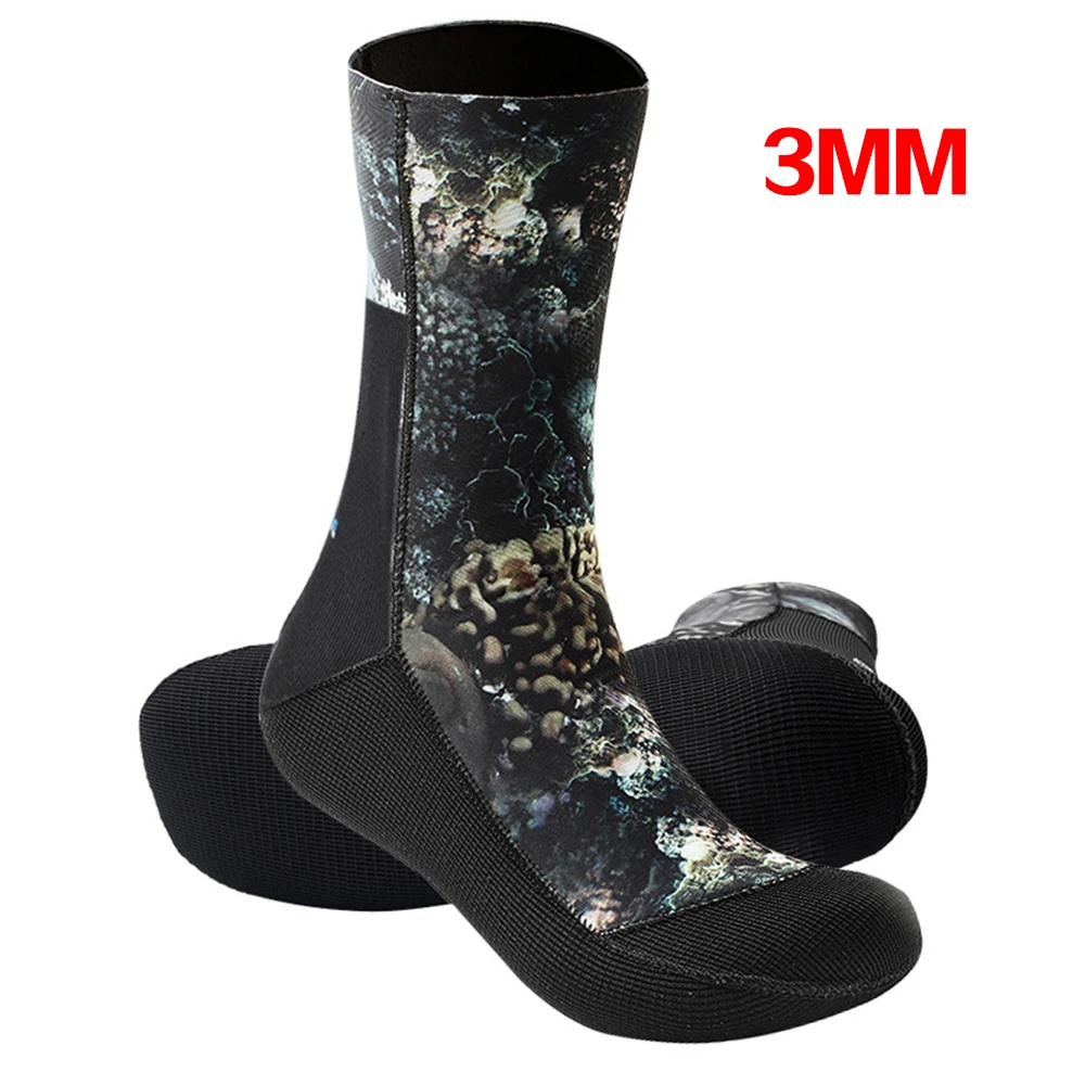 

1 Pair New 3mm Neoprene Diving Socks Non-slip Boots Water Shoes Warm Patchwork Diving Surfing Boots for Men Womens Swimming Sock
