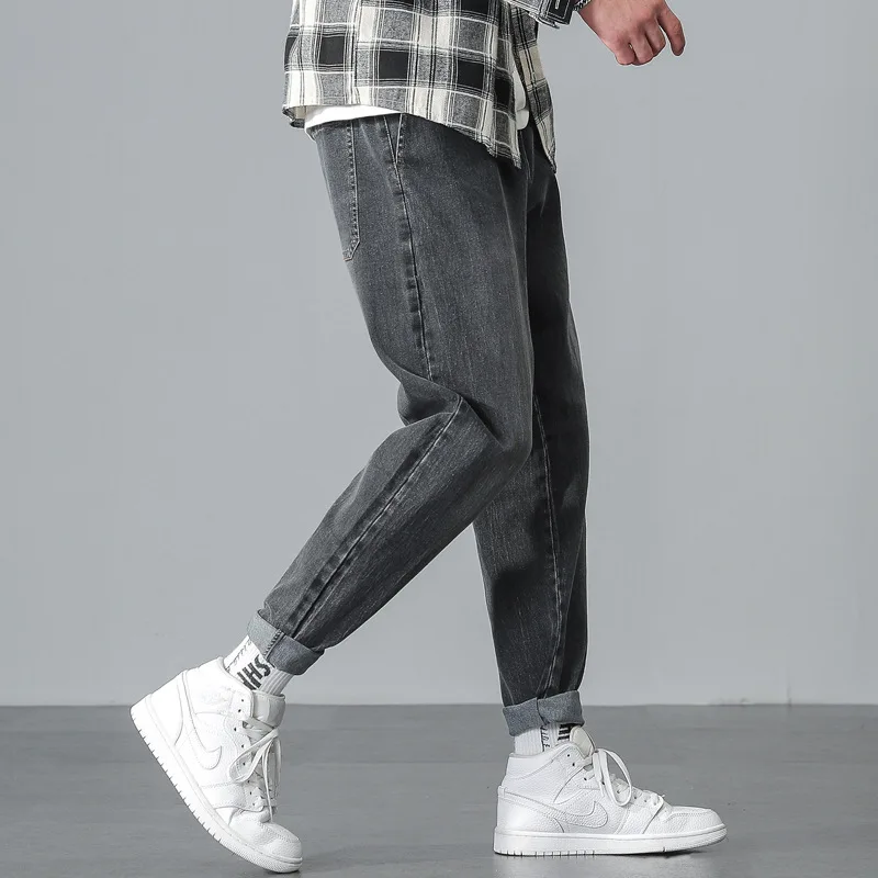 

2021 spring new jeans men's loose casual tide brand ins beamed nine-point harem pants men's pants