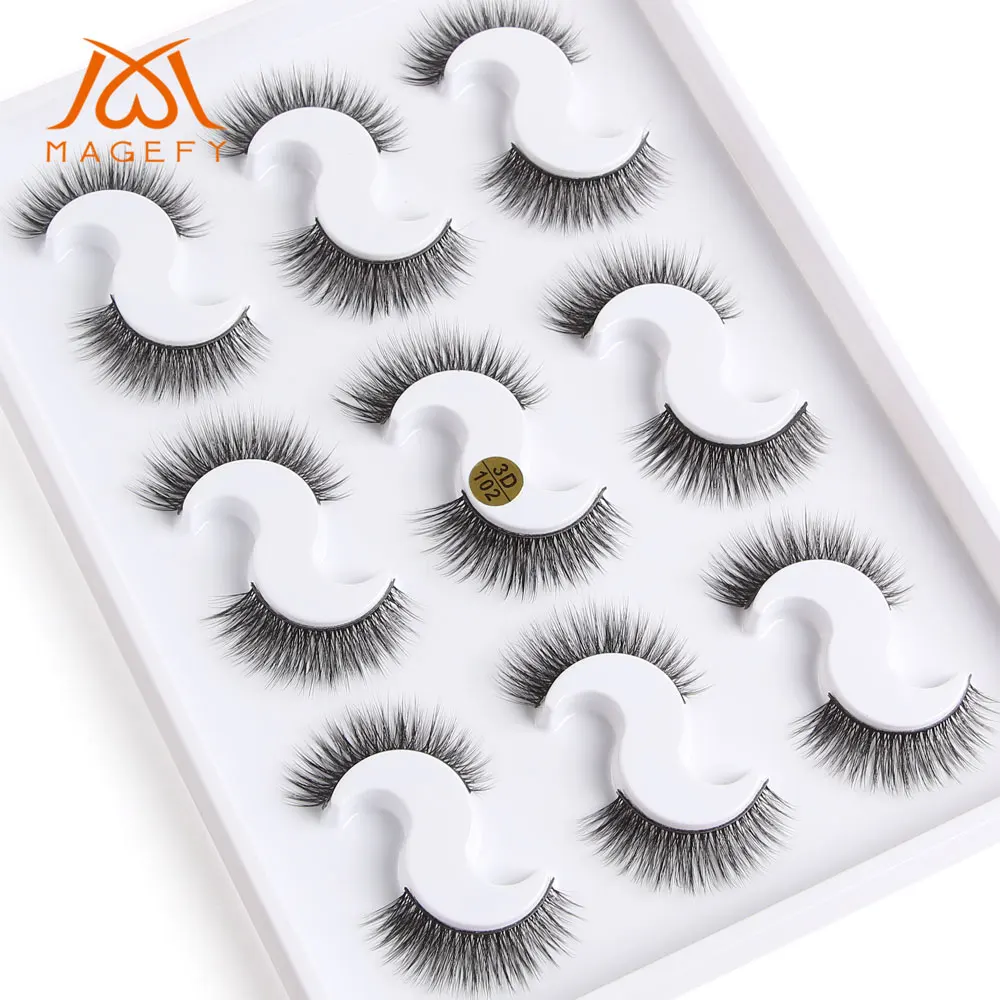 MGY7091-3D102 MAGEFY 3/7/9/10 пар 3D искусственной норковые ресницы натуральных длинных накладных ресниц драматический высокое качество накладные ресницы для наращивания ресниц - Цвет: MGY7091-3D102