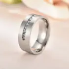 Обручальное кольцо из нержавеющей стали для мужчин и женщин, ювелирное изделие из титановой стали, матовое кольцо 8 мм