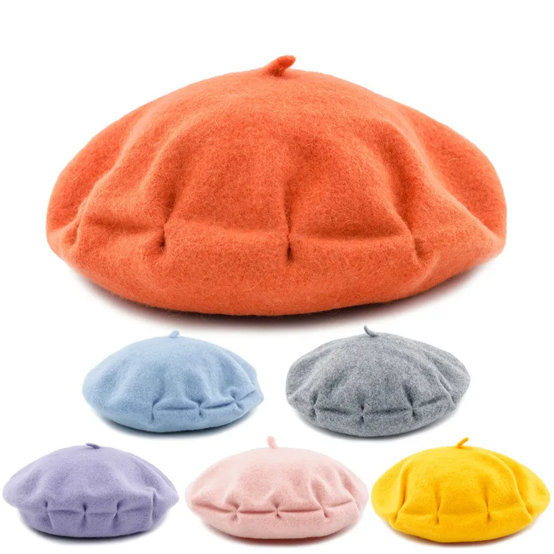 

Boina Feminina Autumn Winter Hats For Women Wool Beret Fashion Artist Painter Flat Cap High Quality England Style Gorras