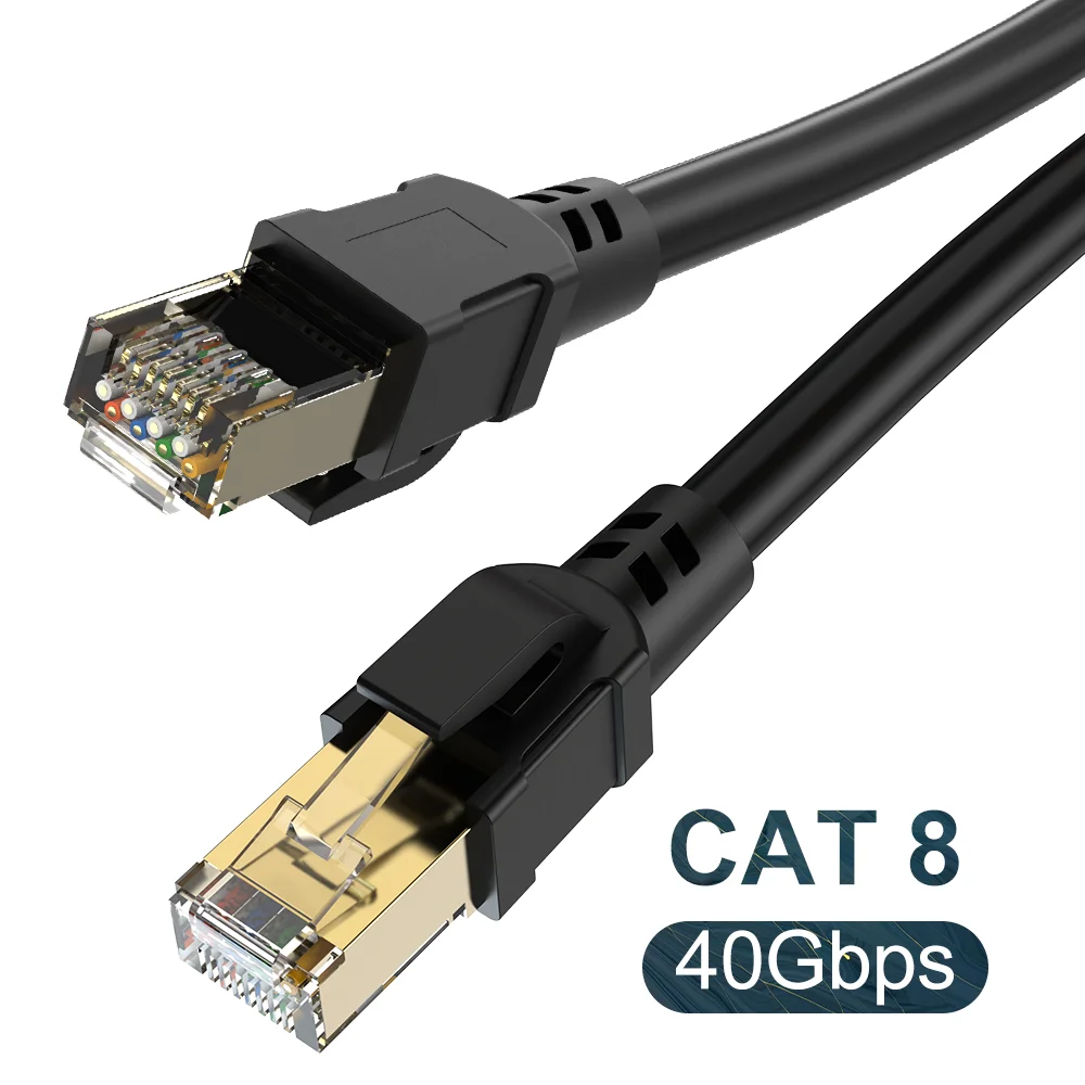 

Сетевой кабель Ethernet CAT 8, SSTP кабель, скорость 40 Гбит/с, 2000 МГц, разъем RJ45, для подключения маршрутизатора, модема