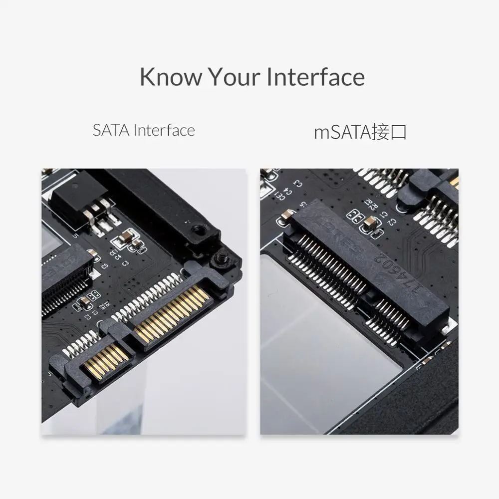 Адаптер ORICO с mSATA на 2 5 &quotSATA 22PIN адаптер SSD поддерживаемая высота SATA3 для 25X30 |