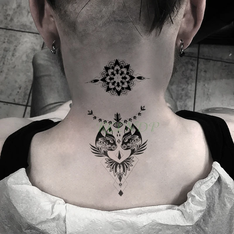

Waterproof Temporary Tattoo Sticker Moon Flower Necklace Diamond Element Flash Tatto Fake Tatoo for Girl Women Men