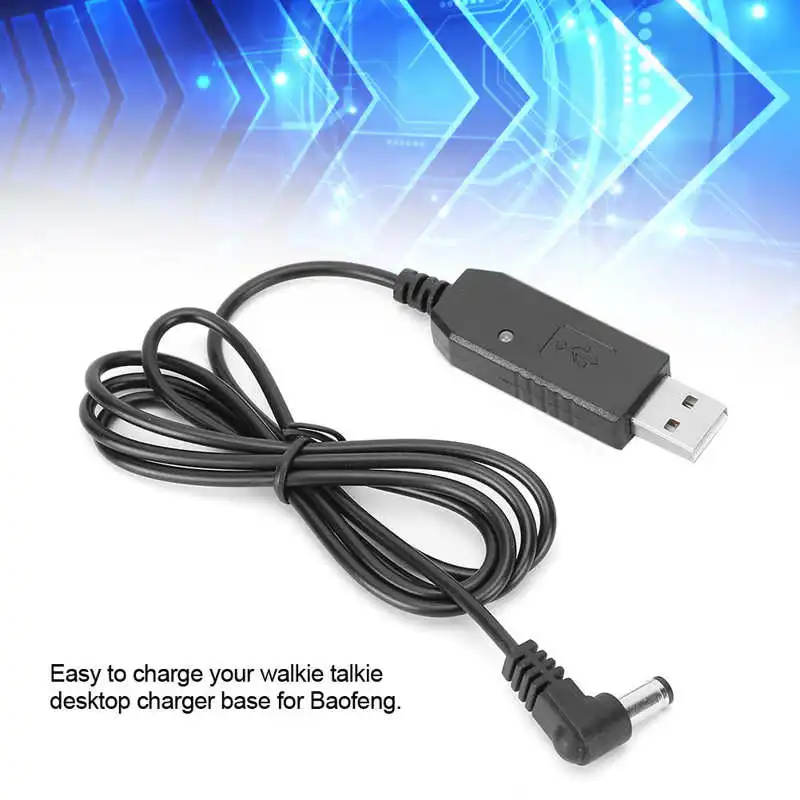 5PCS Portable USB Charging Cable UV9R PLUS Radio Battery Walkie Talkie Two-Way Radio