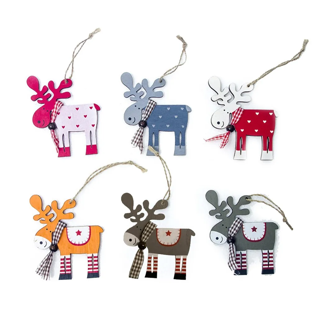 Лидер продаж подвеска в виде лося из дерева украшение для рождественской елки