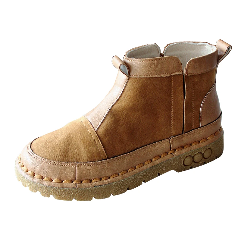 Careaymade-Retro short women's boots CASUAL BOOTS flat bottomed hand-made comfortable boots literature and art Boots