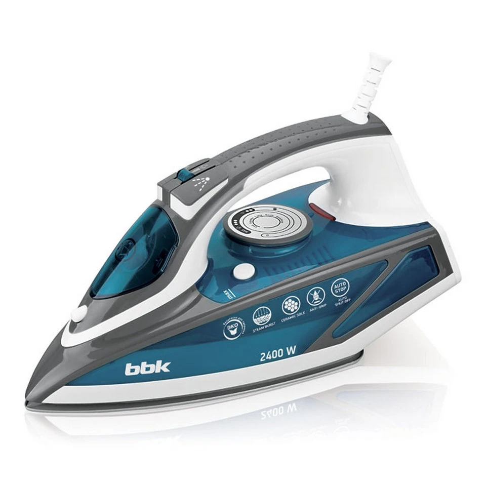 Утюг BBK ISE-2402 blue (Мощность 2400 Вт Паровой удар 140г/мин Длина провода 1 8 м) (ISE-2402 (BL)) |
