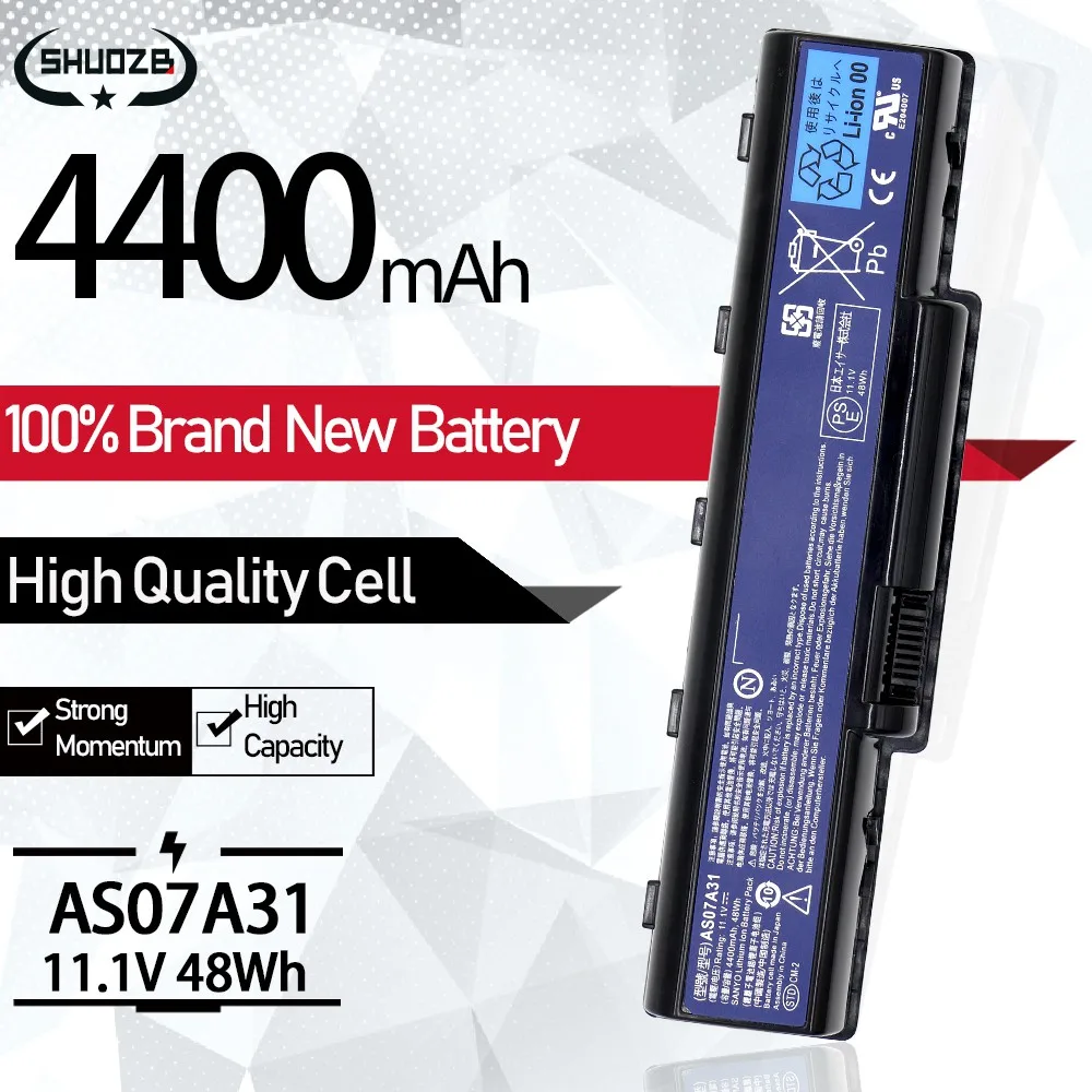 Новый аккумулятор для ноутбука Acer Aspire Series AS07A31 AS09A71 AS07A32 AS07A41 AS07A42 AS07A51 AS07A52 AS07A75 AS07A72