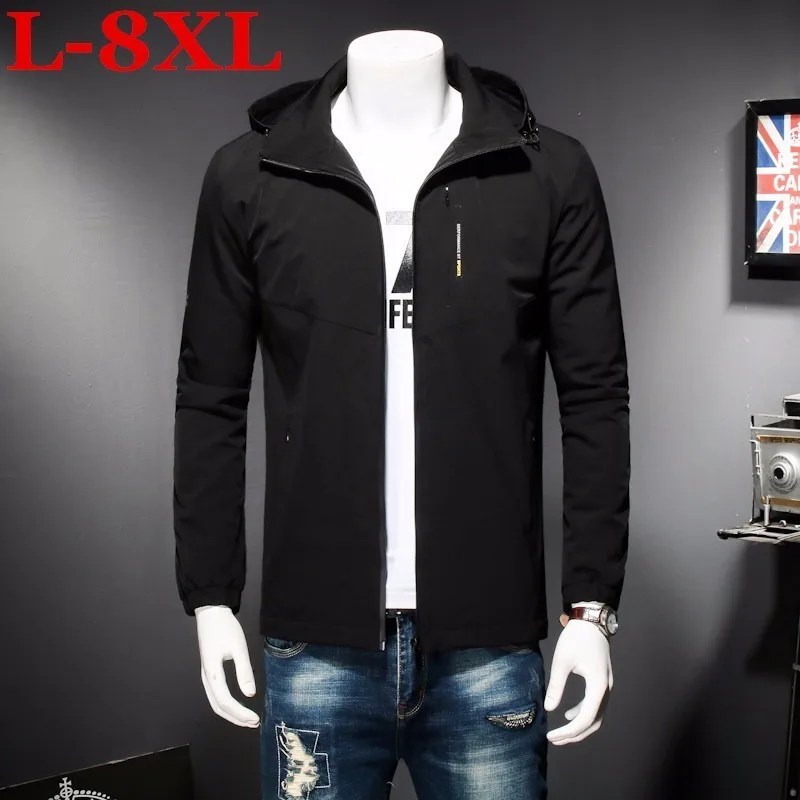 

size 8XL 7XL 6XL Plus 5XL new winter men's jacket with high quality fabric detachable hat for male's warm simple mens coat