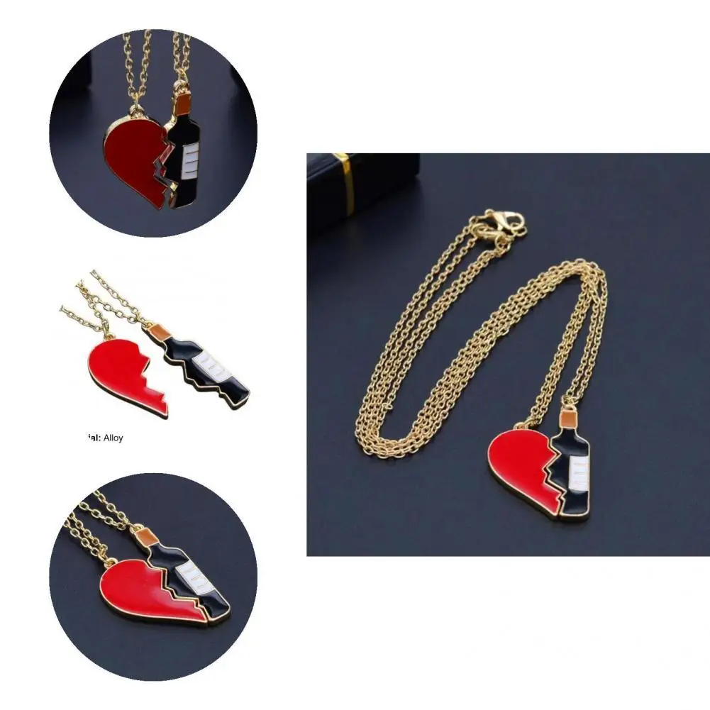 

Popular Necklaces All Match Unisex Cute Long Lasting Necklaces Chain Necklace Couple Necklaces 2Pcs